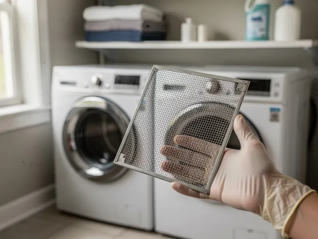 Spring Hill Dryer Vent Cleaning specialist performing detailed lint trap cleaning service in Spring Hill