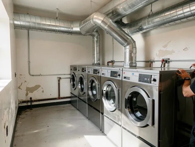 Spring Hill Dryer Vent Cleaning team performing large-scale commercial dryer vent cleaning in Spring Hill