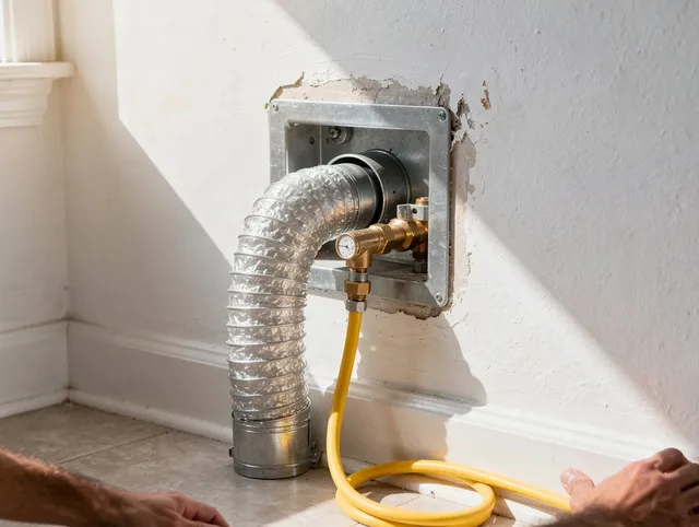 Spring Hill Dryer Vent Cleaning certified technician performing specialized gas dryer vent cleaning in Spring Hill